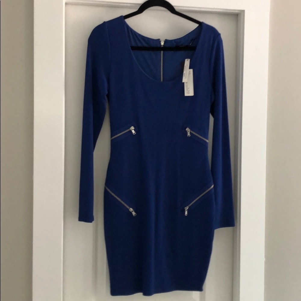 Twenty Blue Dress with Zipper Accents
